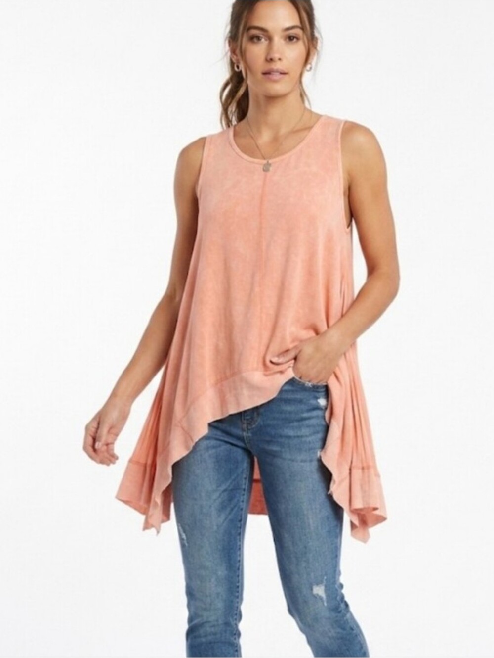 Umgee sleeveless Ruffle tunic top
